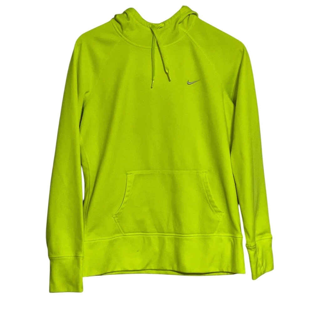Nike Neon Yellow Therma Fit Hoodie Sweatshirt Mens Size M Falll Christmas School